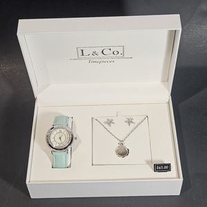 L & Co Timepiece Beach Themed Set of 3